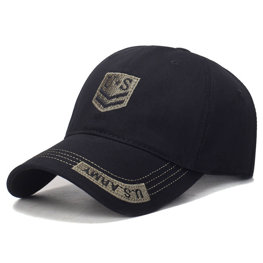 TG black cotton baseball cap with US embroidery