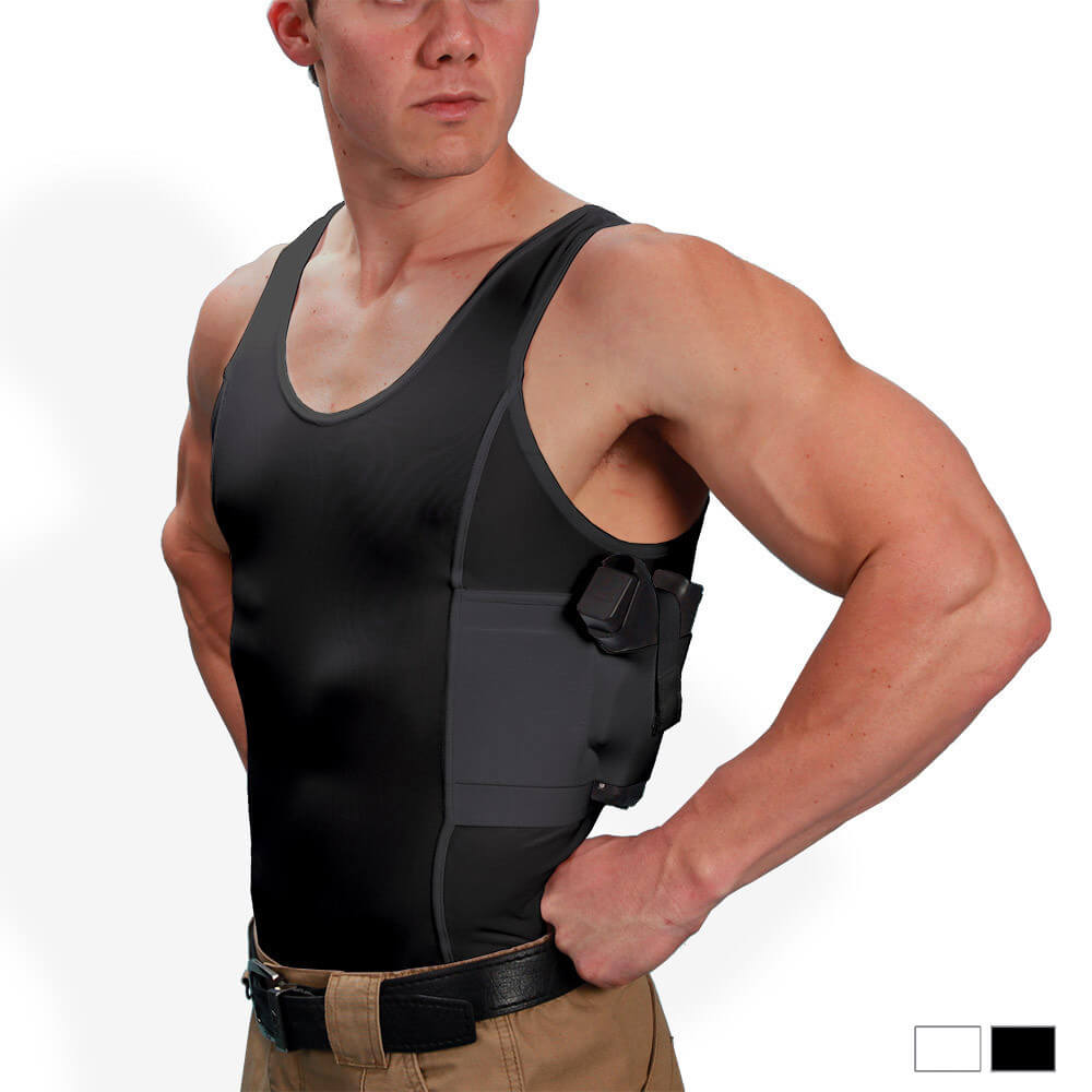 TG Ghost Tank black concealed carry compression tank top with dual holsters