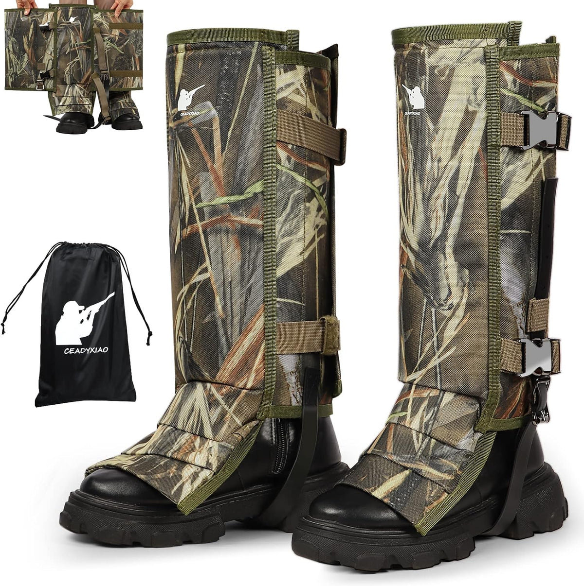 TG snake gaiters, adjustable lower leg guards with buckles for hunting and hiking