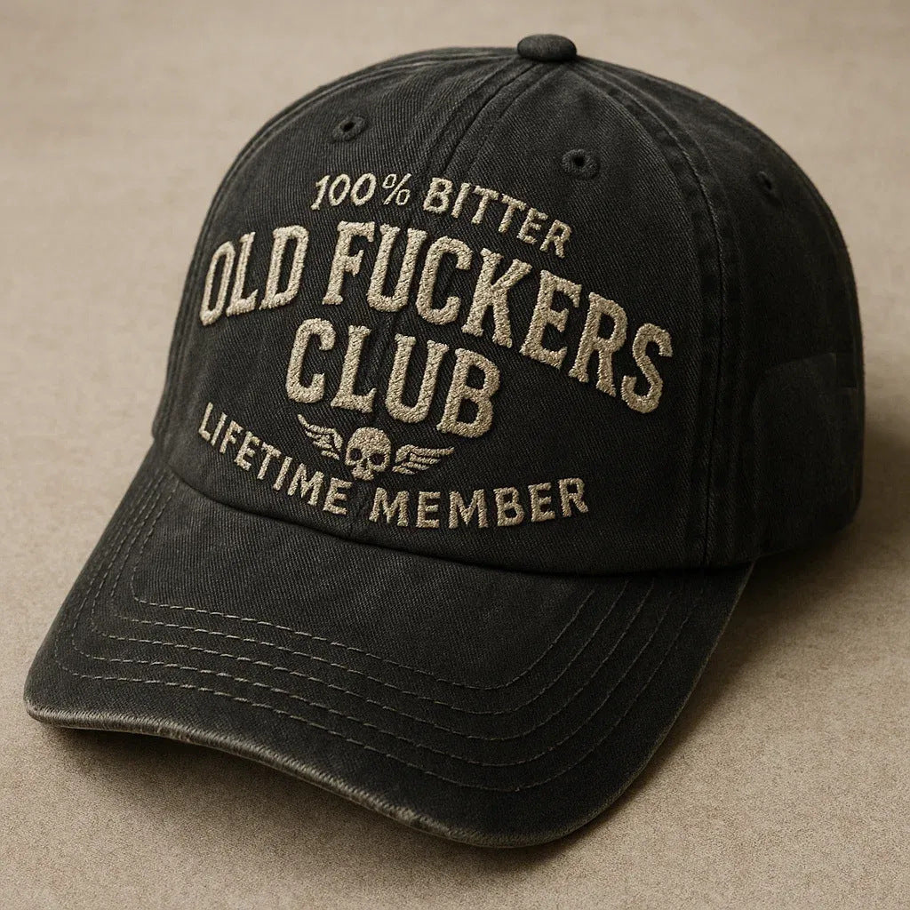 TG Old Guys Club vintage washed cotton baseball cap in black