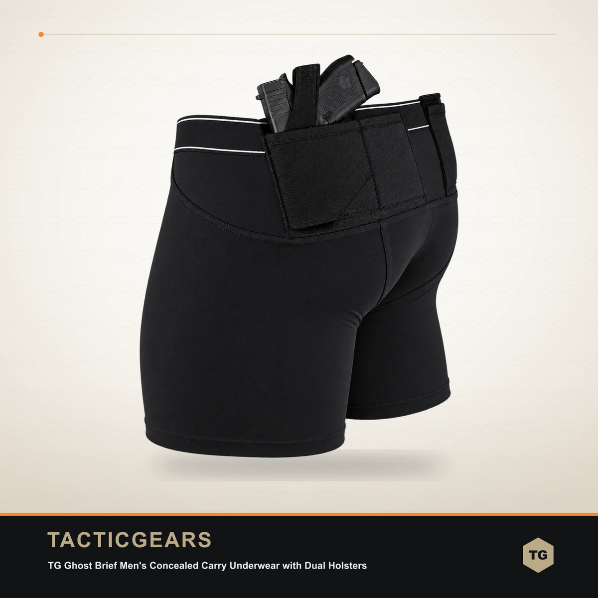 TG Ghost Brief Men's Concealed Carry Underwear with Dual Holsters