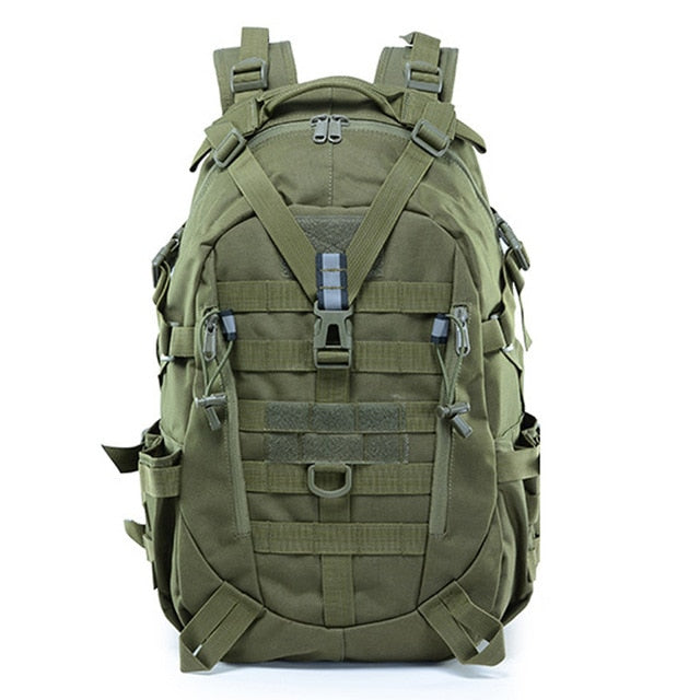 TG 30L army green tactical camping backpack with MOLLE loops