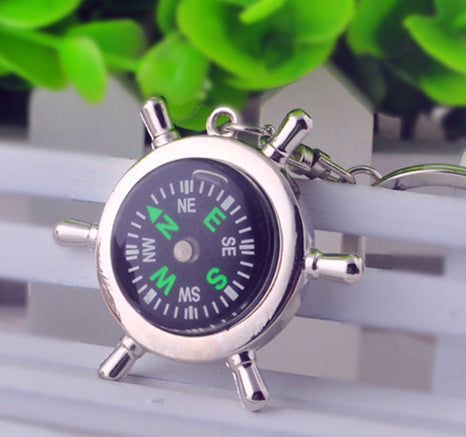 TG rudder compass keychain attached to keys