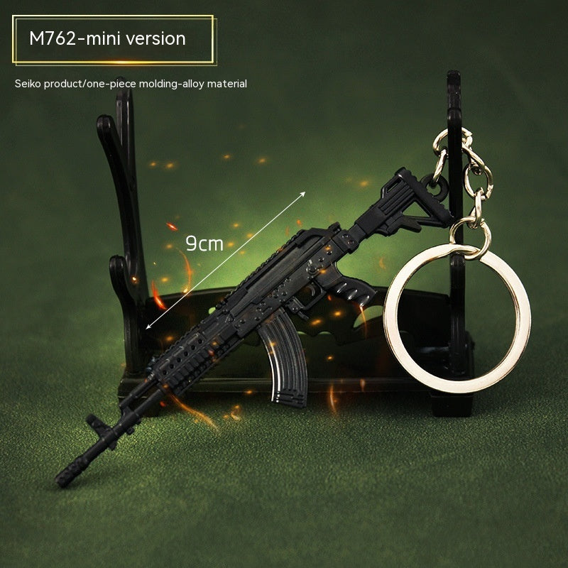 TG mini rifle model keychain on key ring