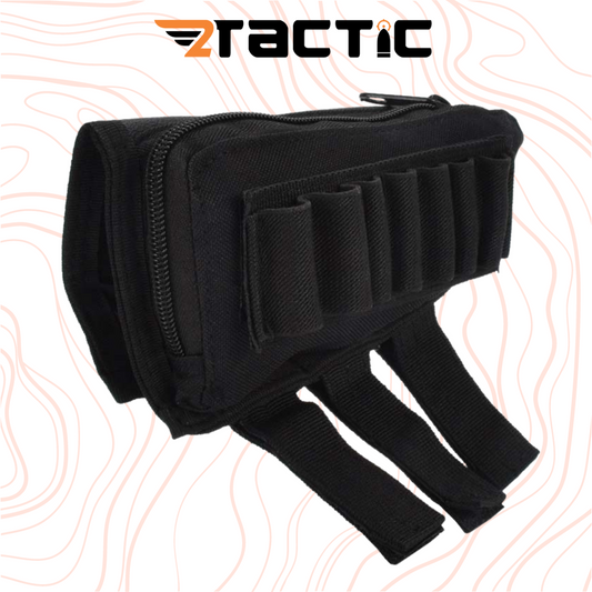 TG black rifle buttstock pouch with padded cheek rest and ammo carrier