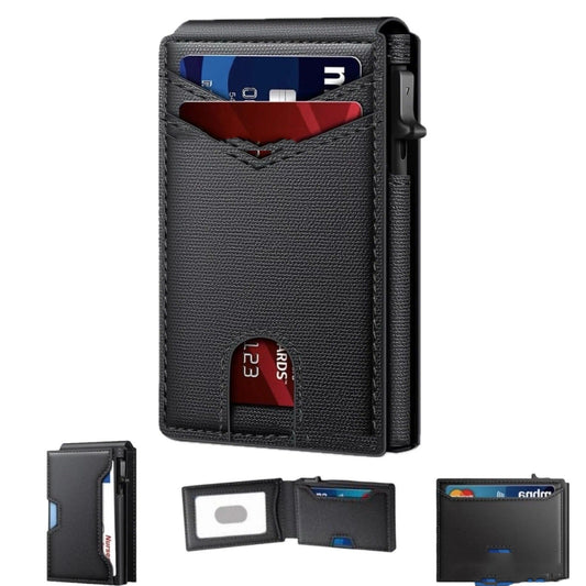 TG men's black bifold tactical wallet in PU leather