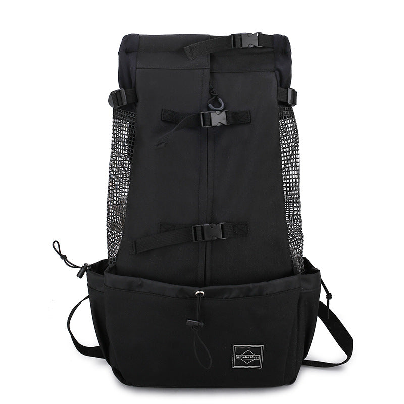 TG portable dog carrier bag in black polyester, size L