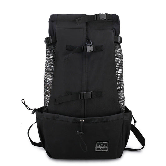 TG portable dog carrier bag in black polyester, size L