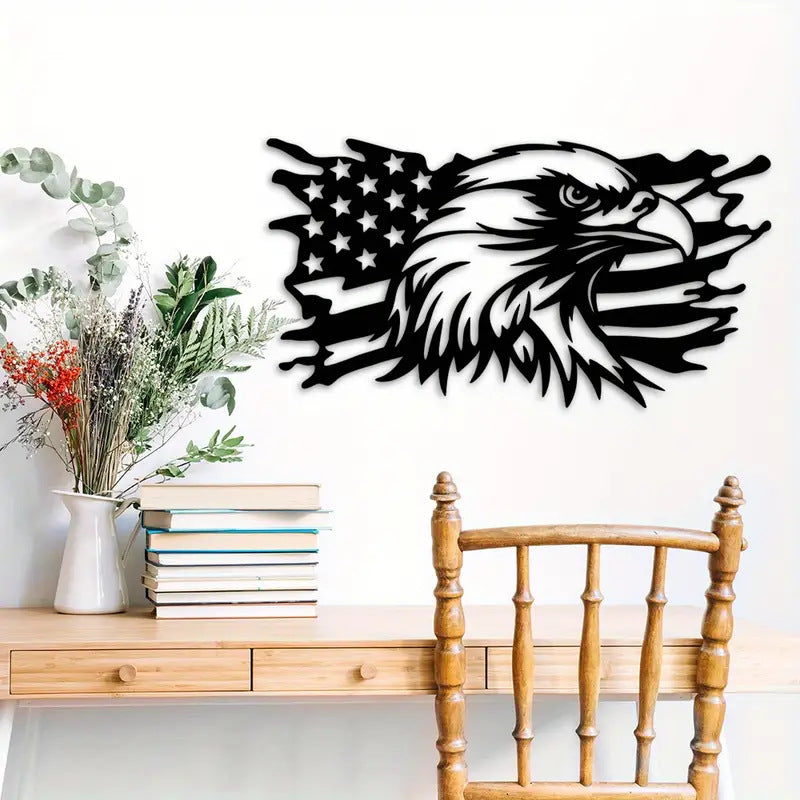 TG black metal eagle wall decor, patriotic home accent