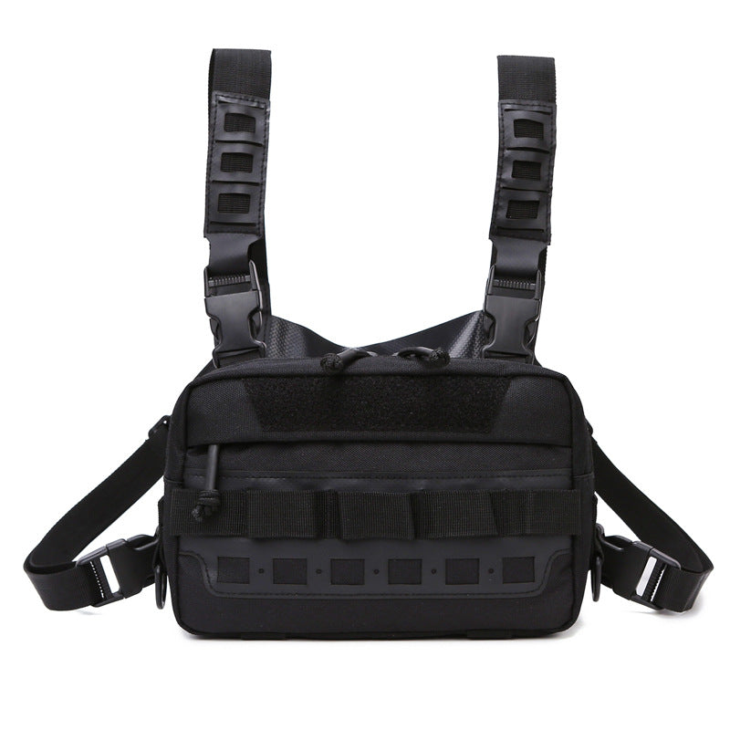 TG tactical chest bag in black polyester, multi-function pack
