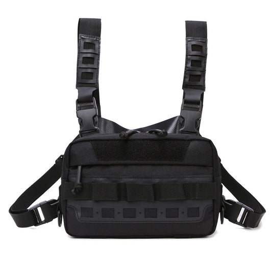 TG tactical chest bag in black polyester, multi-function pack
