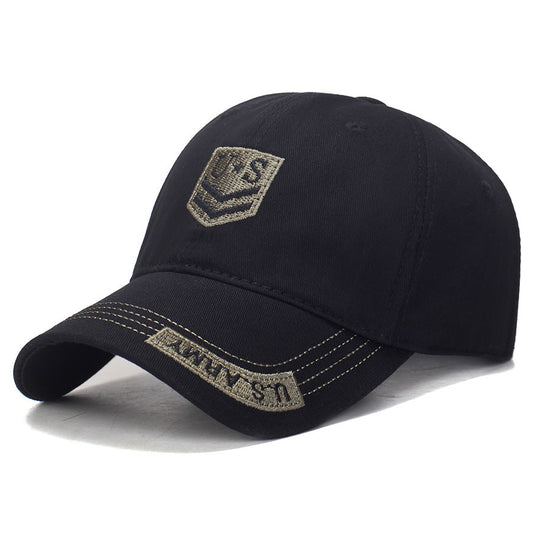 TG black cotton baseball cap with US embroidery