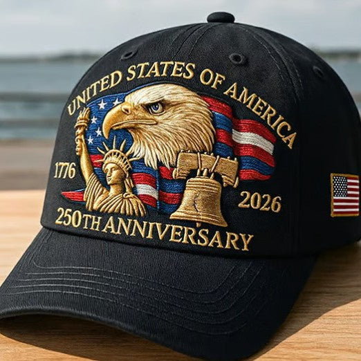 TG Eagle 250 Heritage Hat, black cotton cap with embroidered American eagle