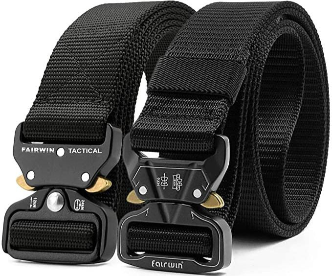TG black tactical CCW belt with embossed metal quick-release buckle