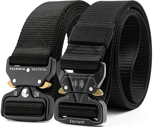 TG black tactical CCW belt with embossed metal quick-release buckle