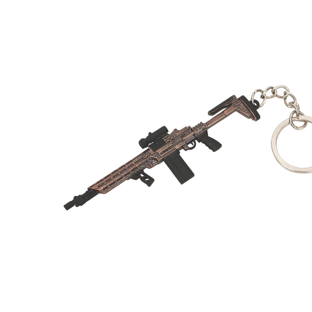 TG mini MK14 rifle model keychain on key ring