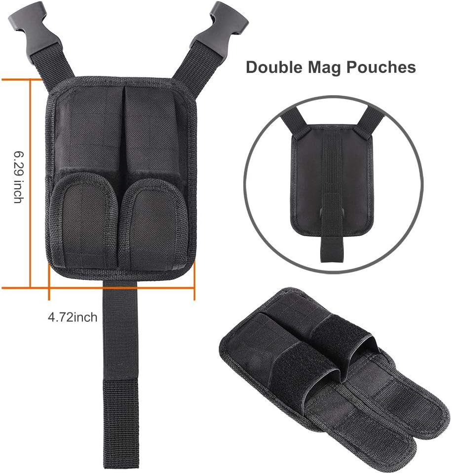 TG Tactical Shoulder Holster with Double Mag Pouch, Ambidextrous Carry