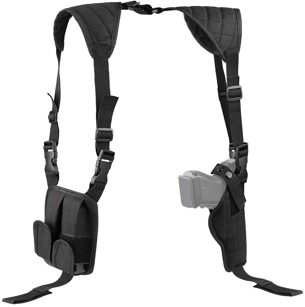 TG tactical shoulder holster with double magazine pouch