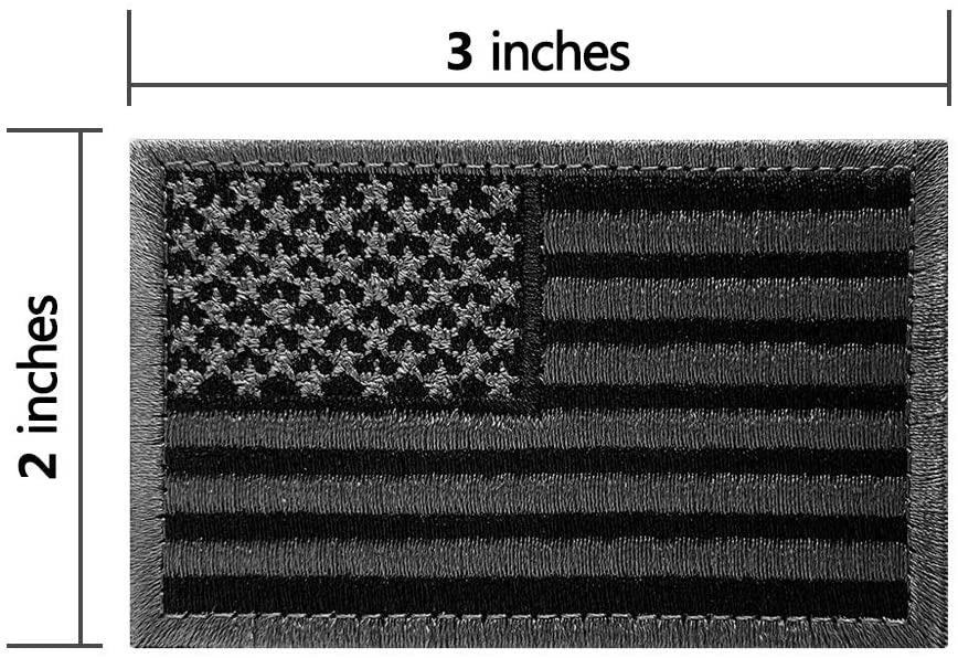 TG embroidered USA flag patch with hook backing