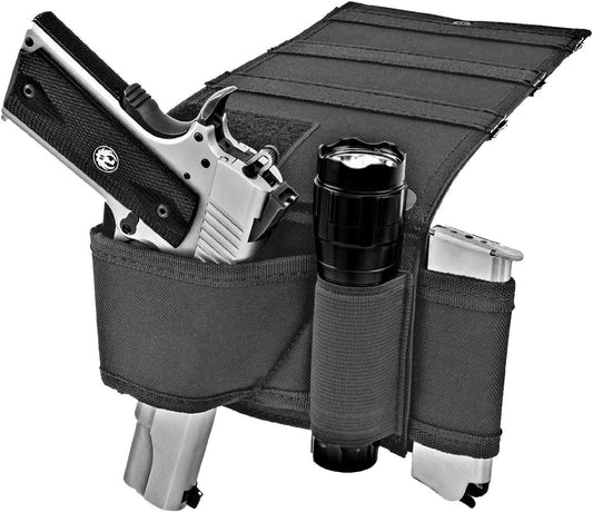 TG bedside holster with pouches for pistol, magazine, and flashlight