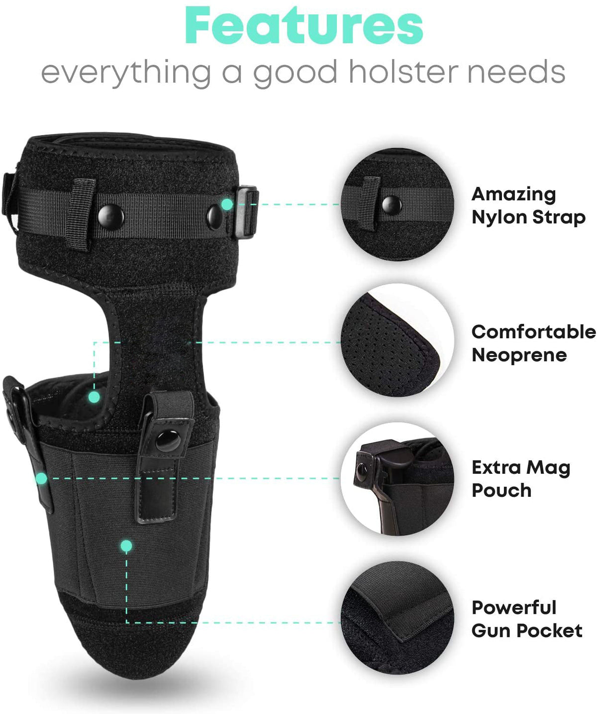 TG ankle holster worn on lower leg