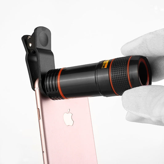 TG black 12X cell phone telescope lens, compact monocular