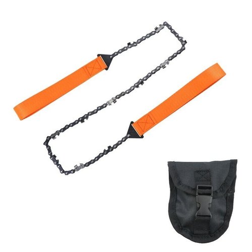 TG pocket chain saw, orange hand-powered survival saw with webbed handles