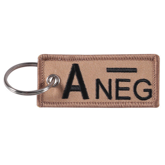 TG zinc alloy blood type keychain tag