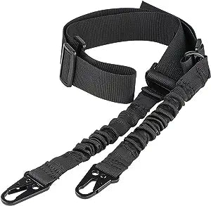 TG two-point rifle sling in black nylon with snap hooks