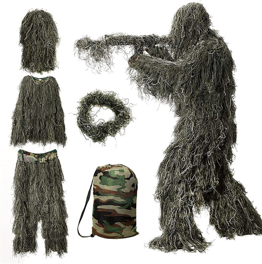 TG 4-piece woodland 3D ghillie suit for hunting and airsoft