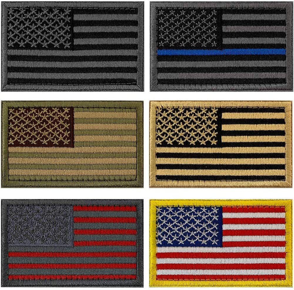 TG American flag patch 6-pack, embroidered morale patches