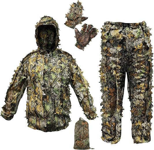 TG 3D leaf woodland camo ghillie suit, jacket and pants