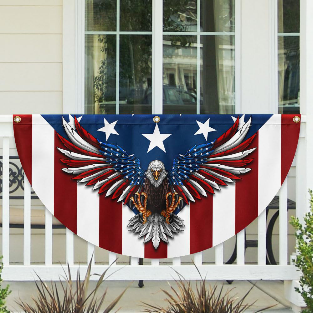 TG eagle pattern half-circle fan flag