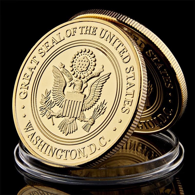 TG Liberty gold-tone commemorative coin display view