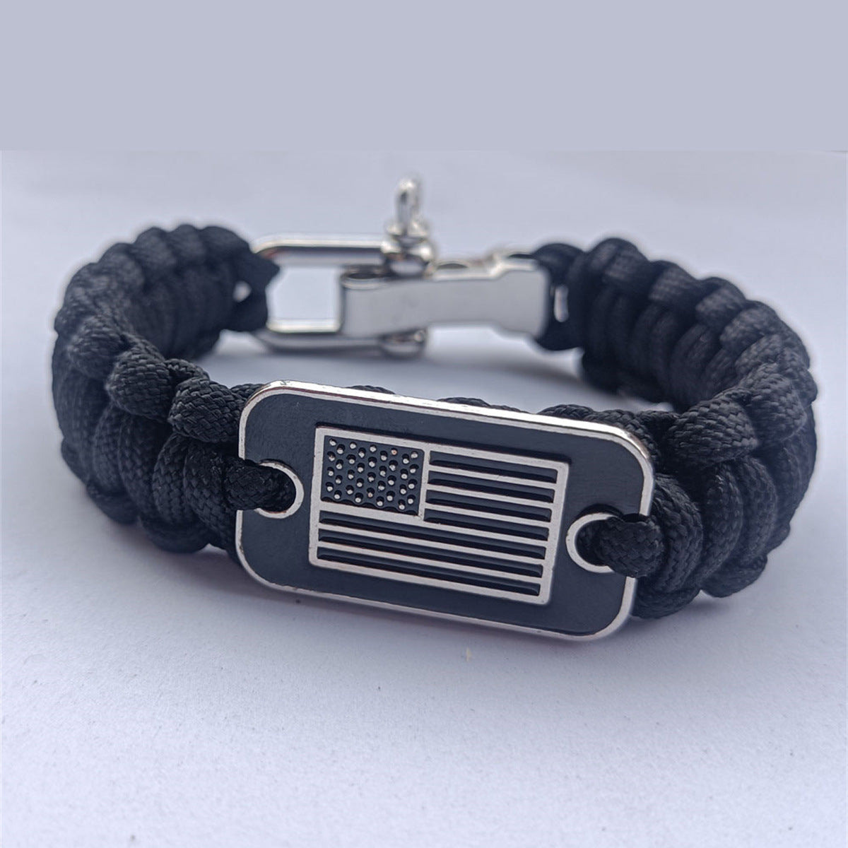 TG braided paracord survival bracelet with adjustable zinc alloy buckle