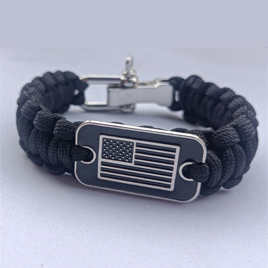 TG braided paracord survival bracelet with adjustable zinc alloy buckle