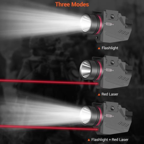 TG Tactical Flashlight and Laser Combo, 1000 Lumen, 20mm Rail Mount