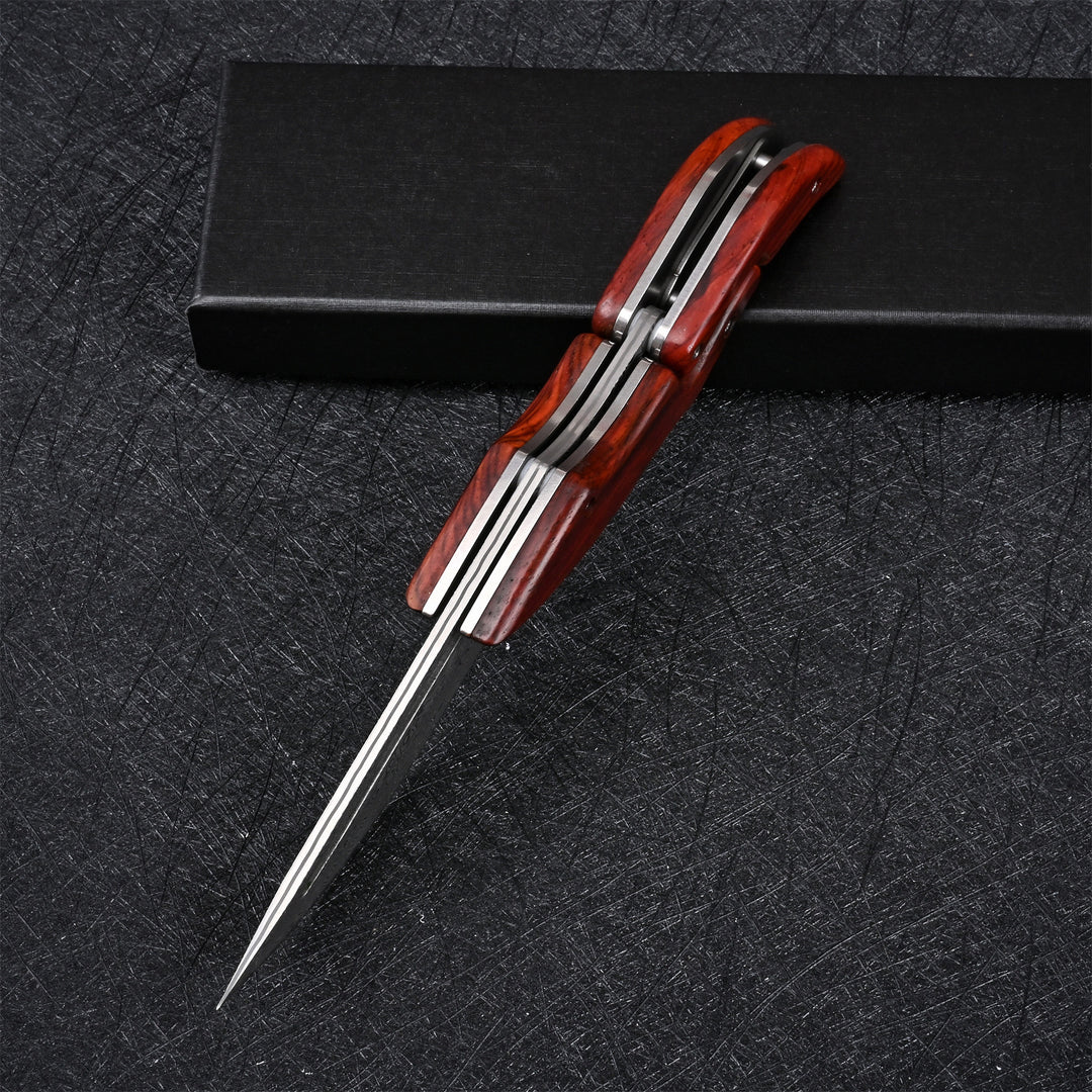 TG TitanTrail Damascus Lock Knife, Folding Pocket Knife for EDC