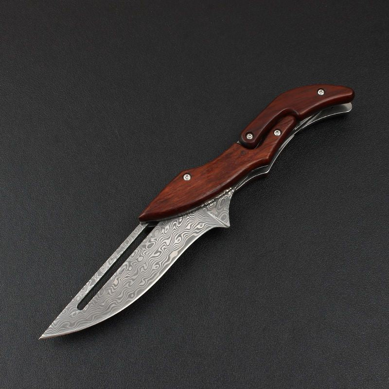 TG TitanTrail Damascus Lock Knife, Folding Pocket Knife for EDC