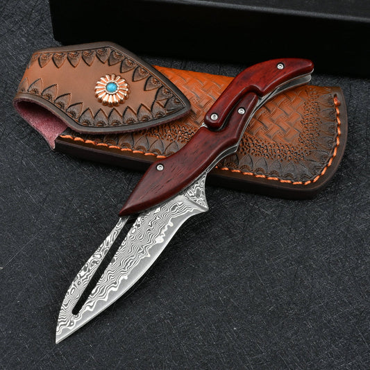 TG TitanTrail Damascus lock knife, folding pocket knife