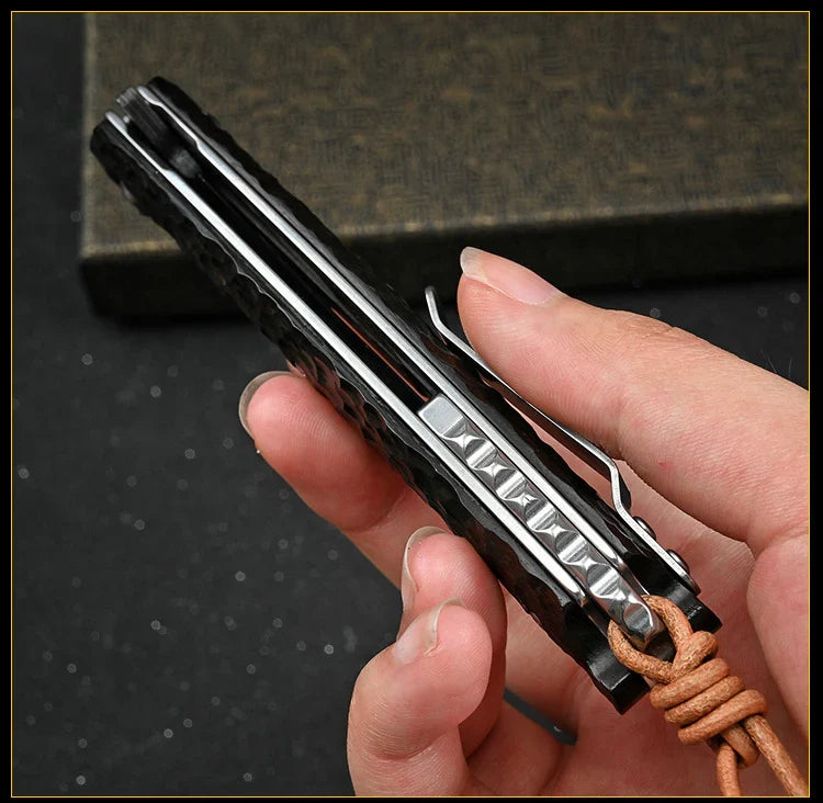 TG Black Stallion folding knife, close-up view