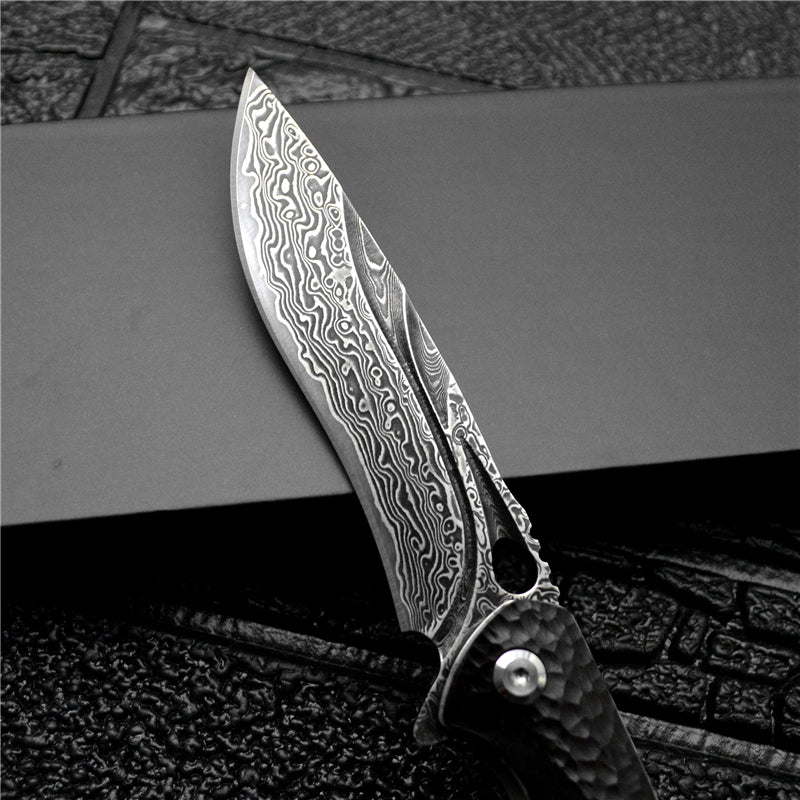 TG Black Stallion folding knife, blade detail