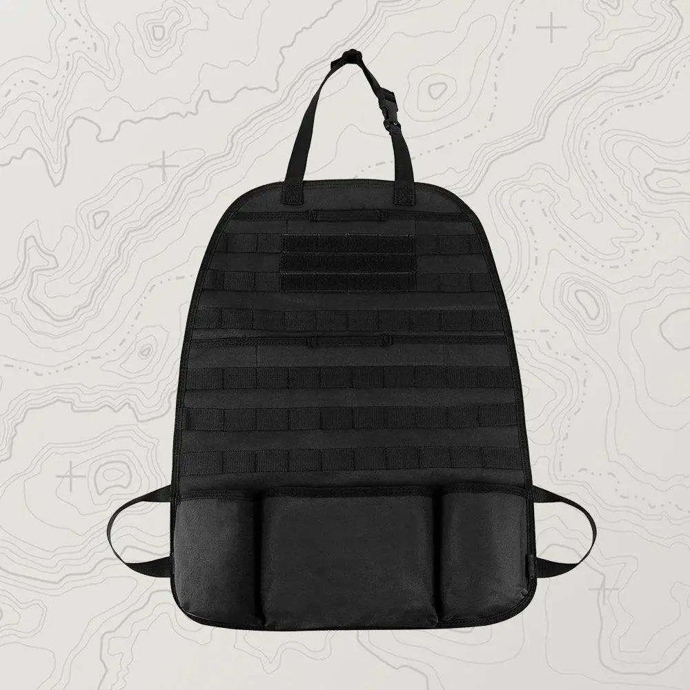 TG black tactical MOLLE car seat back organizer