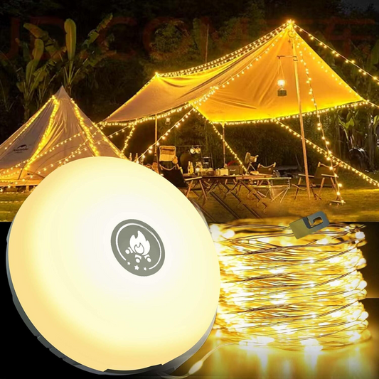 TG 4-in-1 camp light with retractable string lights, USB rechargeable