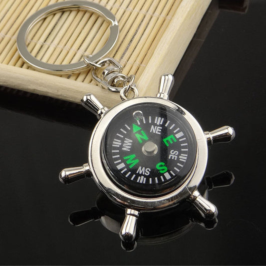 TG rudder compass keychain in alloy, nautical key chain charm