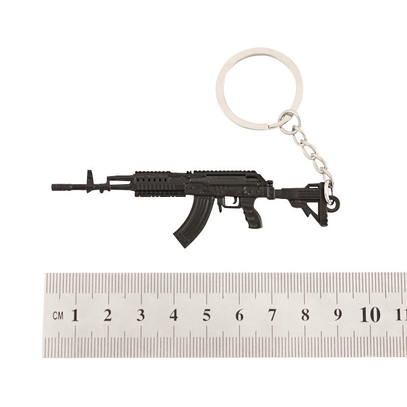 TG Mini Rifle Model Keychain, Alloy Gun Ornament Key Ring, 3.5 in