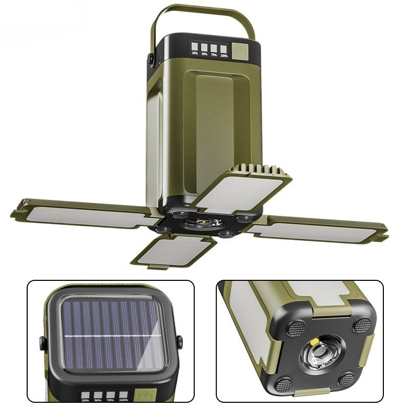 TG four-leaf solar camping light with leaves folded open