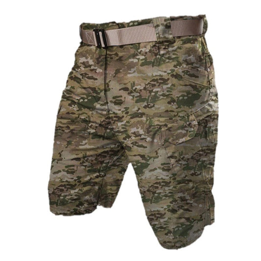 TG tactical casual work shorts in camouflage green, loose fit polyester