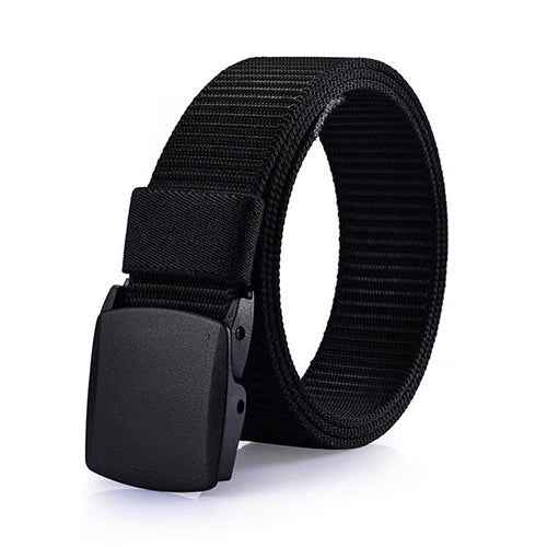 TG black nylon tactical belt with non-metal polymer quick-release buckle