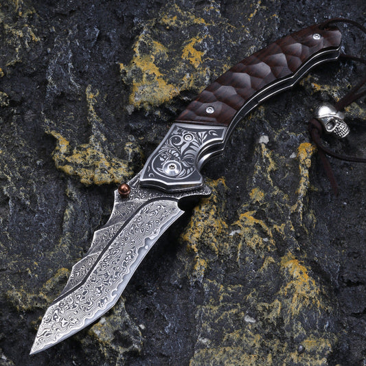 TG Dragon Vein Damascus steel knife